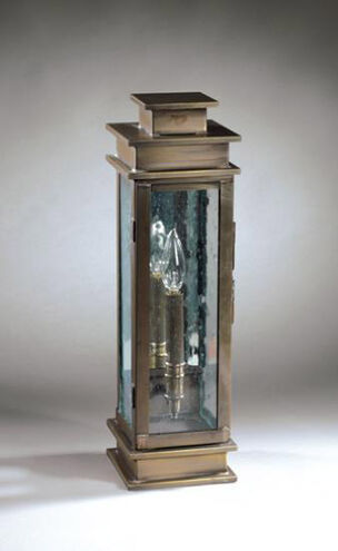 Empire 1 Light 18.5 inch Dark Antique Brass Outdoor Wall Light in No Mirror, Clear Seedy Glass